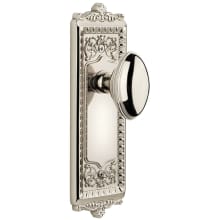 Windsor Solid Brass Rose Privacy Door Knob Set with Eden Prairie Knob and 2-3/8" Backset