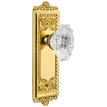 Windsor Solid Brass Rose Single Dummy Door Knob with Biarritz Crystal Knob