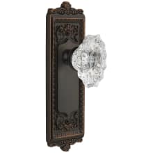 Windsor Solid Brass Rose Single Dummy Door Knob with Biarritz Crystal Knob