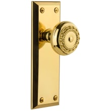 Fifth Avenue Solid Brass Rose Passage Door Knob Set with Parthenon Knob and 2-3/8" Backset