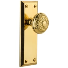 Fifth Avenue Solid Brass Rose Dummy Door Knob Set with Windsor Knob