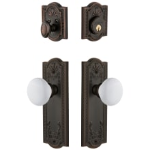 Parthenon Solid Brass Single Cylinder Keyed Entry Knobset and Deadbolt Combo Pack with Hyde Park Knob and 2-3/8" Backset