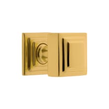 Carre 1-1/4" Solid Brass Stepped Square Cabinet Knob with Square Rosette
