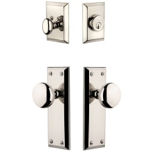Fifth Avenue Solid Brass Single Cylinder Keyed Entry Knobset and Deadbolt Combo Pack with Fifth Avenue Knob and 2-3/8" Backset