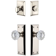 Fifth Avenue Solid Brass Single Cylinder Keyed Entry Knobset and Deadbolt Combo Pack with Versailles Crystal Knob and 2-3/8" Backset