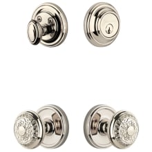 Georgetown Solid Brass Single Cylinder Keyed Entry Knobset and Deadbolt Combo Pack with Windsor Knob and 2-3/8" Backset