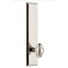 Fifth Avenue Solid Brass Tall Plate Passage Door Knob Set with Grande Victorian Knob and 2-3/8" Backset