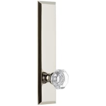Fifth Avenue Solid Brass Rose Tall Plate Single Dummy Door Knob with Chambord Crystal Knob