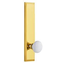 Fifth Avenue Solid Brass Tall Plate Dummy Door Knob Set with Hyde Park Knob