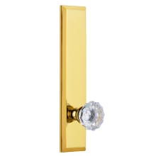 Fifth Avenue Solid Brass Tall Plate Dummy Door Knob Set with Fontainebleau Crystal Knob