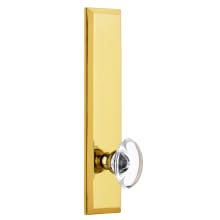 Fifth Avenue Solid Brass Tall Plate Dummy Door Knob Set with Provence Crystal Knob