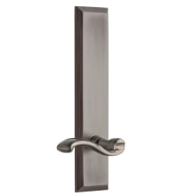 Fifth Avenue Solid Brass Tall Plate Right Handed Privacy Door Lever Set with Portofino Lever and 2-3/8" Backset