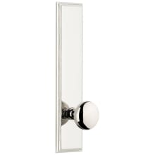 Carre Solid Brass Tall Plate Rose Passage Door Knob Set with Fifth Avenue Knob and 2-3/8" Backset