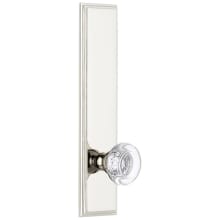Carre Solid Brass Tall Plate Rose Single Dummy Door Knob with Bordeaux Crystal Knob