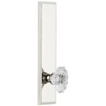Carre Solid Brass Tall Plate Rose Single Dummy Door Knob with Biarritz Crystal Knob