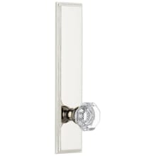 Carre Solid Brass Tall Plate Rose Dummy Door Knob Set with Chambord Crystal Knob