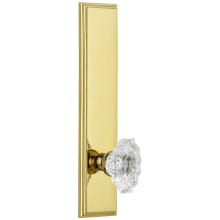 Carre Solid Brass Tall Plate Rose Dummy Door Knob Set with Biarritz Crystal Knob