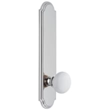 Arc Solid Brass Tall Plate Rose Passage Door Knob Set with Hyde Park Knob and 2-3/8" Backset