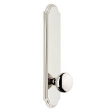 Arc Solid Brass Tall Plate Rose Passage Door Knob Set with Fifth Avenue Knob and 2-3/8" Backset