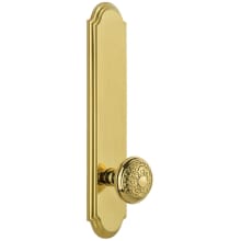 Arc Solid Brass Tall Plate Rose Passage Door Knob Set with Windsor Knob and 2-3/8" Backset