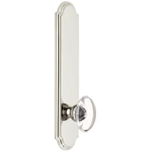Arc Solid Brass Tall Plate Rose Passage Door Knob Set with Provence Crystal Knob and 2-3/8" Backset