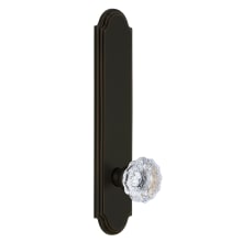 Arc Solid Brass Tall Plate Rose Single Dummy Door Knob with Fontainebleau Crystal Knob