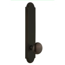 Arc Solid Brass Tall Plate Rose Dummy Door Knob Set with Fifth Avenue Knob