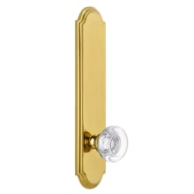 Arc Solid Brass Tall Plate Rose Dummy Door Knob Set with Bordeaux Crystal Knob