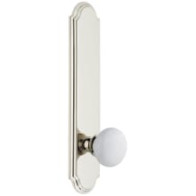 Arc Solid Brass Tall Plate Rose Right Handed Privacy Door Knob Set with Hyde Park Knob and 2-3/8" Backset