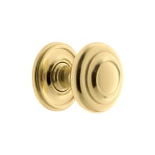 Circulaire 1-3/8” Solid Brass Stepped Mushroom Cabinet Knob with Georgetown Rosette