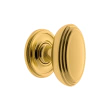 Anneau 1-3/4" Solid Brass Flat Oval Cabinet Knob with Georgetown Rosette