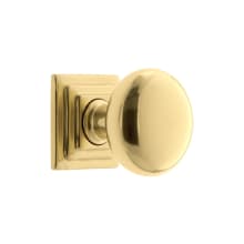 Fifth Avenue 1-3/8” Solid Brass Luxury Mushroom Cabinet Knob with Carre Square Rosette