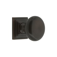 Fifth Avenue 1-3/8” Solid Brass Luxury Mushroom Cabinet Knob with Carre Square Rosette