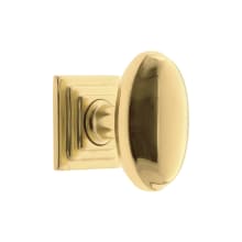 Eden Prairie 1-3/4” Solid Brass Vintage Oval Cabinet Knob with Carre Square Rosette