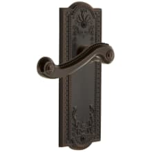 Parthenon Solid Brass Rose Right Handed Privacy Door Lever Set with Newport Lever and 2-3/8" Backset