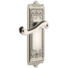 Windsor Solid Brass Rose Right Handed Privacy Door Lever Set with Newport Lever and 2-3/8" Backset