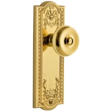 Parthenon Solid Brass Rose Passage Door Knob Set with Bouton Knob and 2-3/8" Backset