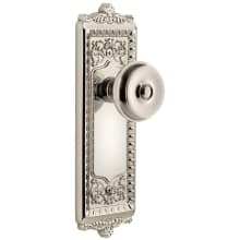 Windsor Solid Brass Rose Privacy Door Knob Set with Bouton Knob and 2-3/8" Backset