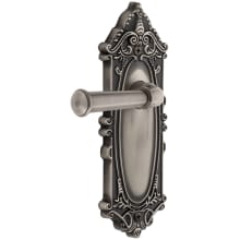 Grande Victorian Solid Brass Rose Right Handed Passage Door Lever Set with Georgetown Lever and 2-3/8" Backset