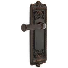 Windsor Solid Brass Rose Right Handed Passage Door Lever Set with Georgetown Lever and 2-3/8" Backset