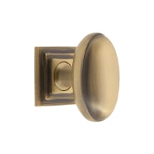 Eden Prairie 1-3/4” Solid Brass Vintage Oval Cabinet Knob with Carre Square Rosette