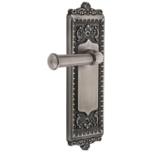 Windsor Solid Brass Rose Right Handed Privacy Door Lever Set with Georgetown Lever and 2-3/8" Backset