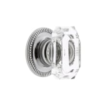 Baguette 1-9/16" Glam Emerald Cut Crystal Cabinet Knob with Newport Rosette