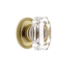 Baguette 1-9/16" Glam Emerald Cut Crystal Cabinet Knob with Newport Rosette