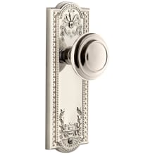 Parthenon Solid Brass Rose Passage Door Knob Set with Circulaire Knob and 2-3/8" Backset
