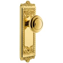 Windsor Solid Brass Rose Passage Door Knob Set with Circulaire Knob and 2-3/8" Backset