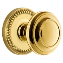 Newport Solid Brass Rose Single Dummy Door Knob with Circulaire Knob