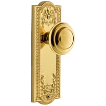 Parthenon Solid Brass Rose Privacy Door Knob Set with Circulaire Knob and 2-3/8" Backset