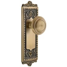 Windsor Solid Brass Rose Privacy Door Knob Set with Circulaire Knob and 2-3/8" Backset