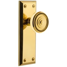 Fifth Avenue Solid Brass Rose Privacy Door Knob Set with Soleil Knob and 2-3/8" Backset